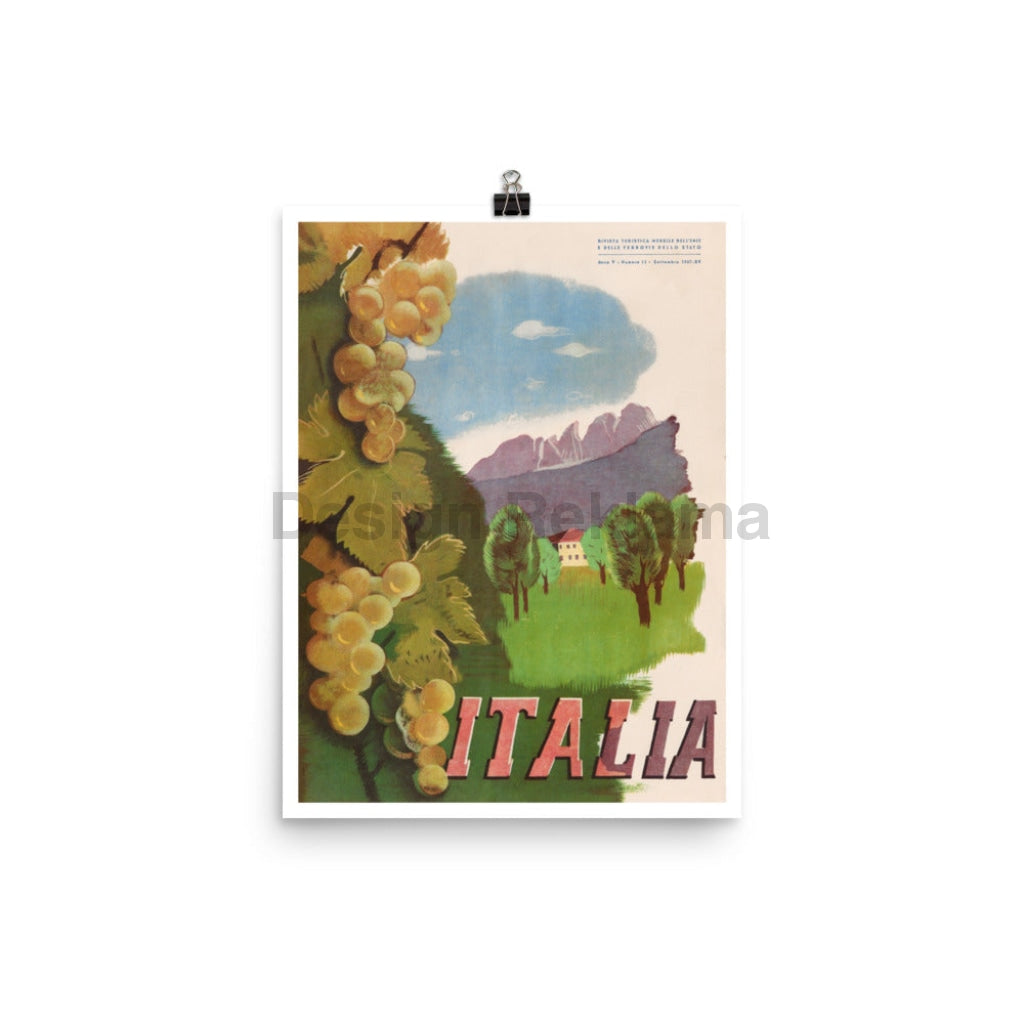 Italian Wine - Travel in Italy, 1937. Unframed Vintage Travel Poster Vintage Travel Poster Design Reklama