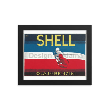 Shell Oil, circa 1933. Framed Vintage Travel Poster Vintage Travel Poster Design Reklama