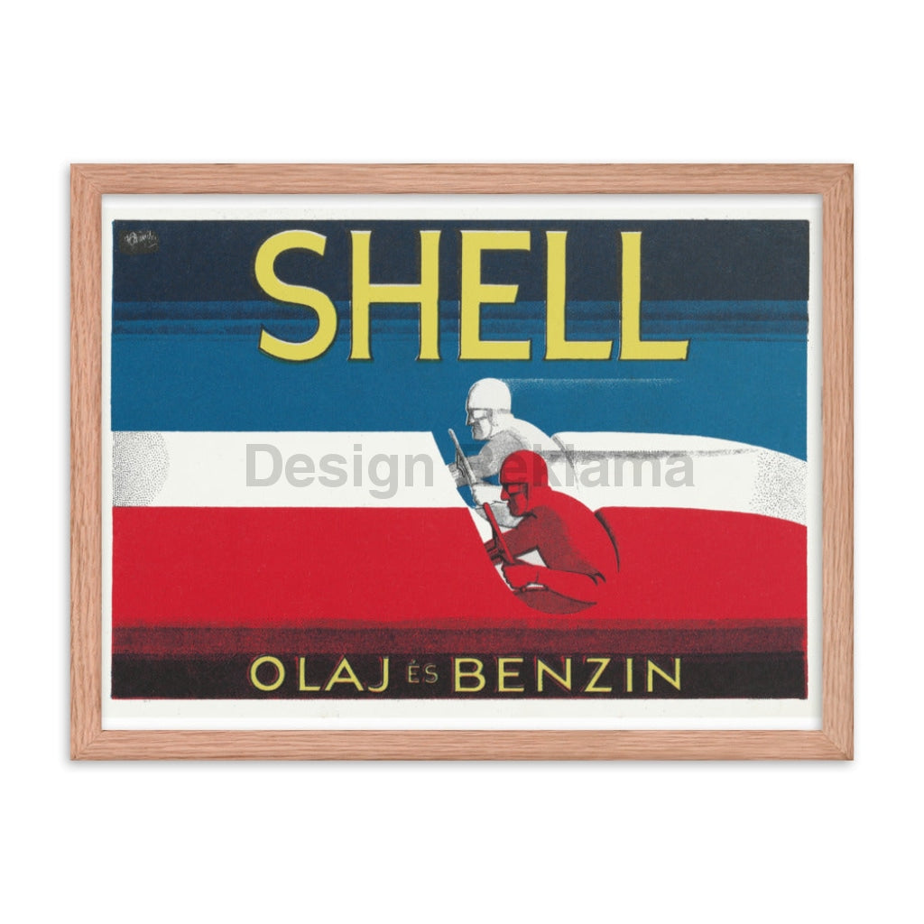 Shell Oil, circa 1933. Framed Vintage Travel Poster Vintage Travel Poster Design Reklama