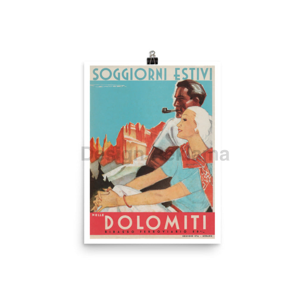 Summer Stays in the Dolomites, Italy circa 1933. Unframed Vintage Travel Poster Vintage Travel Poster Design Reklama