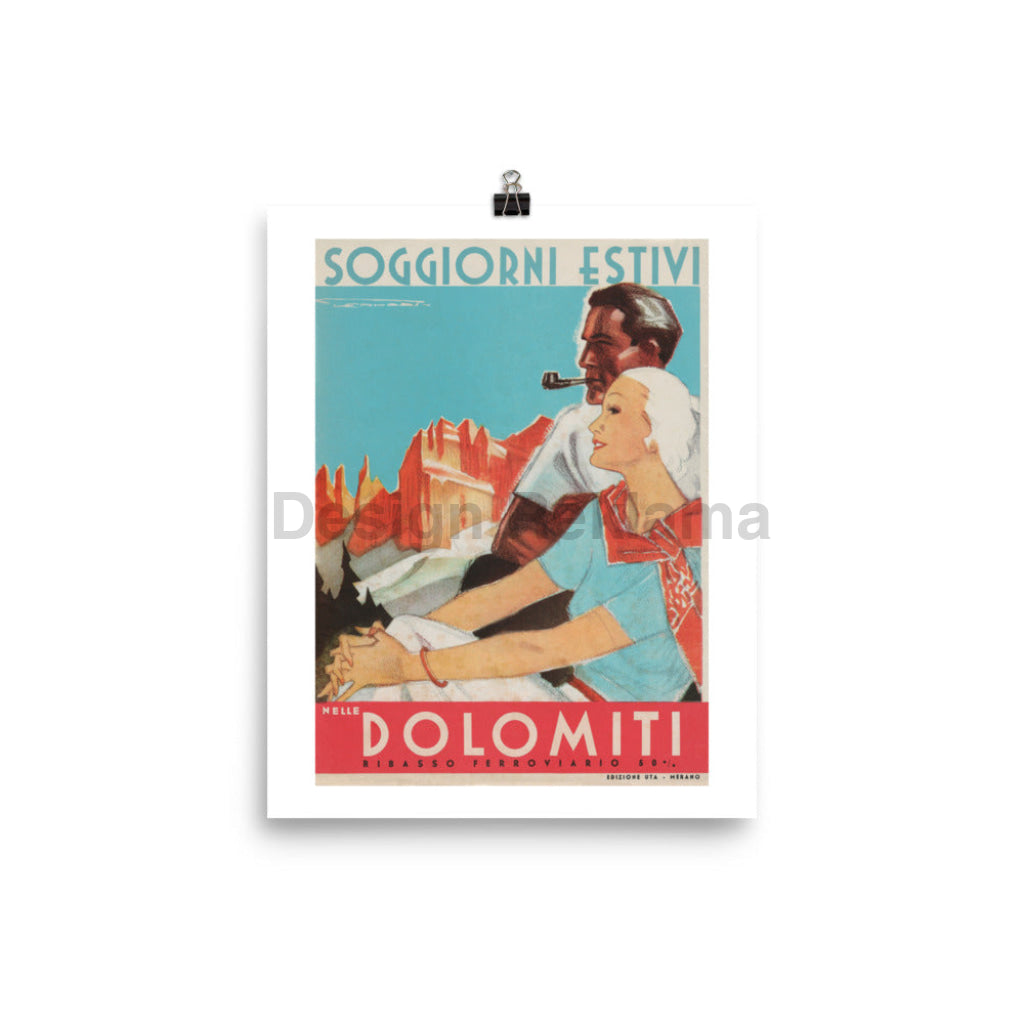 Summer Stays in the Dolomites, Italy circa 1933. Unframed Vintage Travel Poster Vintage Travel Poster Design Reklama